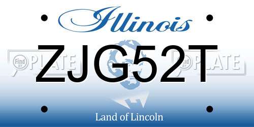 ZJG52T Illinois License Plate