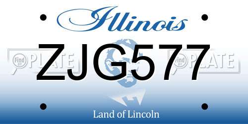 ZJG577 Illinois License Plate