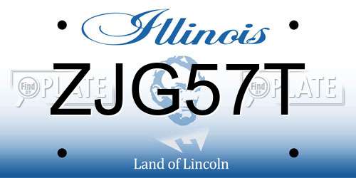 ZJG57T Illinois License Plate