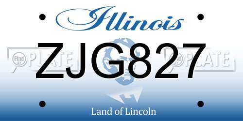 ZJG827 Illinois License Plate