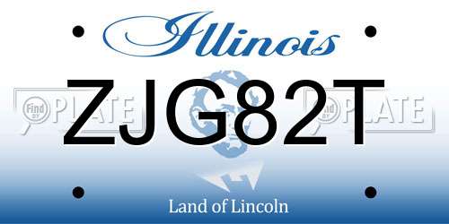 ZJG82T Illinois License Plate
