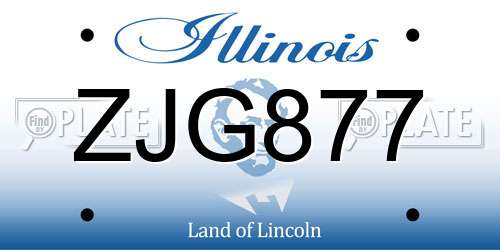ZJG877 Illinois License Plate