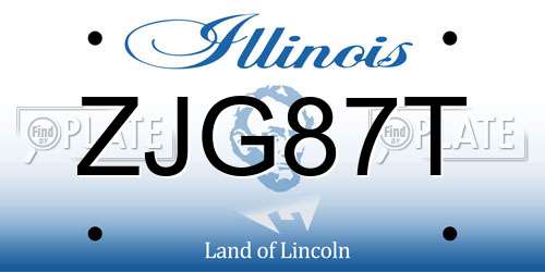 ZJG87T Illinois License Plate