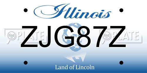 ZJG87Z Illinois License Plate