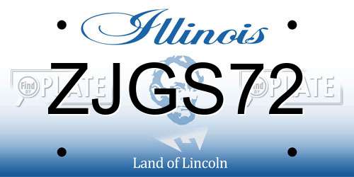 ZJGS72 Illinois License Plate