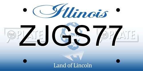 ZJGS77 Illinois License Plate