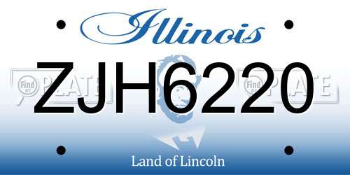 ZJH6220 Illinois License Plate