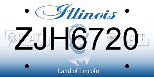 ZJH6720 Illinois License Plate