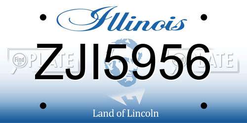ZJI5956 Illinois License Plate