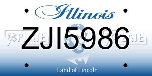 ZJI5986 Illinois License Plate
