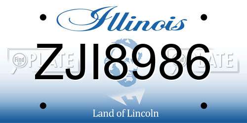ZJI8986 Illinois License Plate