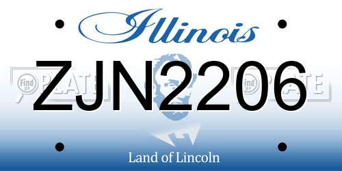 ZJN2206 Illinois License Plate