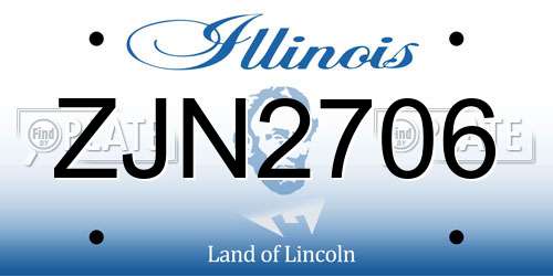 ZJN2706 Illinois License Plate