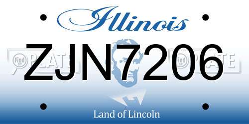 ZJN7206 Illinois License Plate