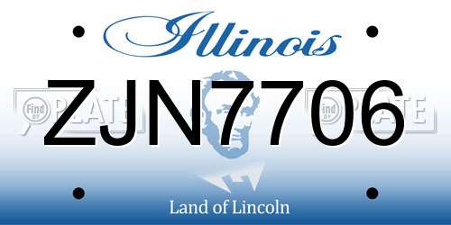 ZJN7706 Illinois License Plate