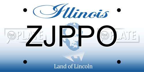 ZJPPO Illinois License Plate