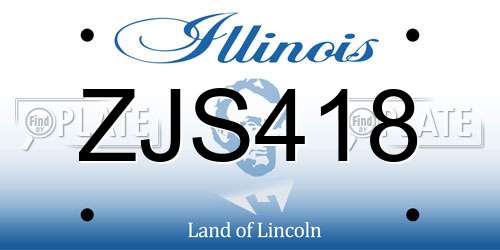 ZJS418 Illinois License Plate