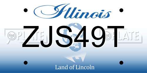 ZJS49T Illinois License Plate