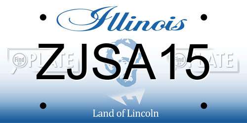 ZJSA15 Illinois License Plate
