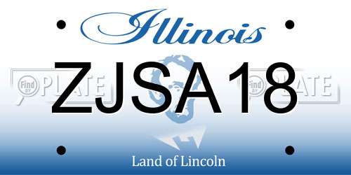 ZJSA18 Illinois License Plate