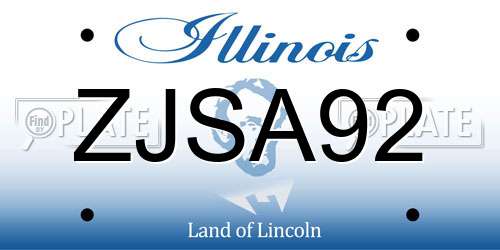 ZJSA92 Illinois License Plate
