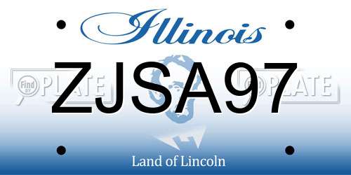 ZJSA97 Illinois License Plate