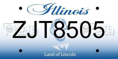 ZJT8505 Illinois License Plate