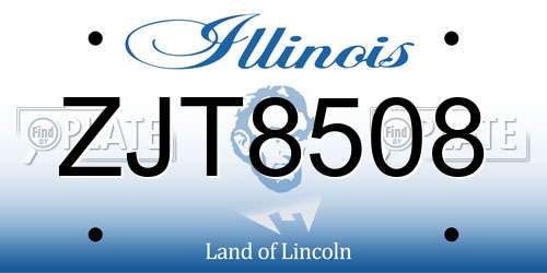 ZJT8508 Illinois License Plate