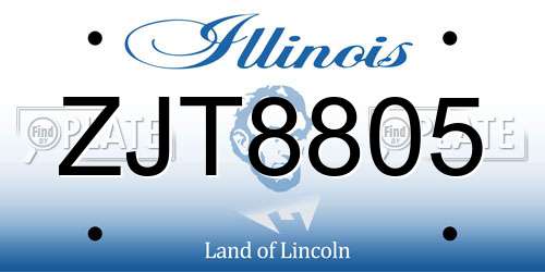 ZJT8805 Illinois License Plate