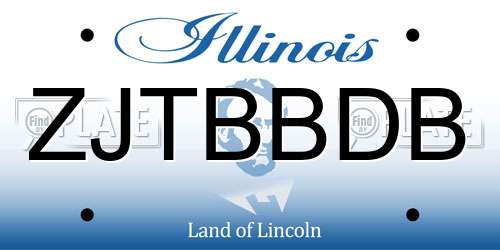 ZJTBBDB Illinois License Plate