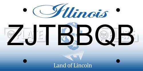 ZJTBBQB Illinois License Plate