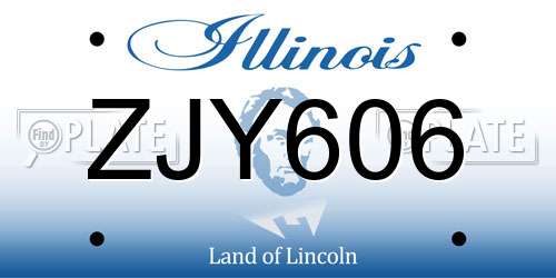 ZJY606 Illinois License Plate