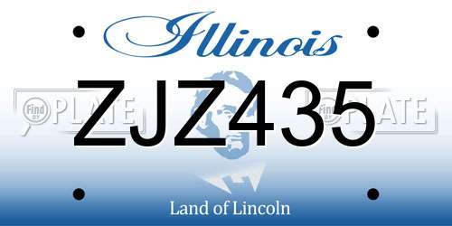 ZJZ435 Illinois License Plate