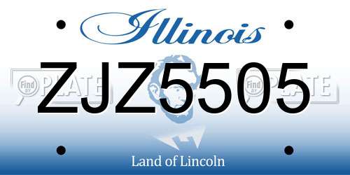 ZJZ5505 Illinois License Plate