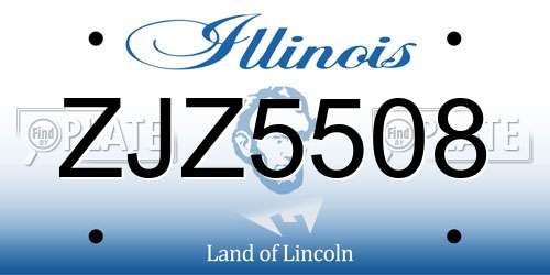ZJZ5508 Illinois License Plate