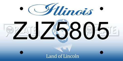 ZJZ5805 Illinois License Plate