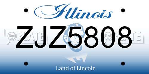 ZJZ5808 Illinois License Plate