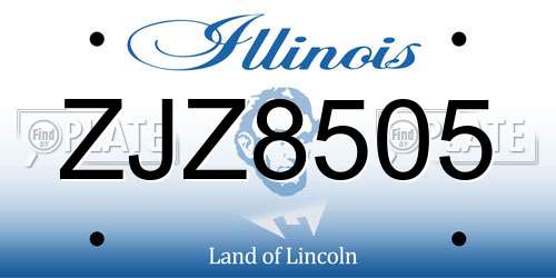 ZJZ8505 Illinois License Plate