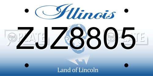 ZJZ8805 Illinois License Plate