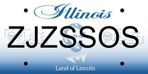 ZJZSSOS Illinois License Plate