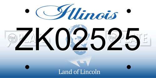 ZK02525 Illinois License Plate