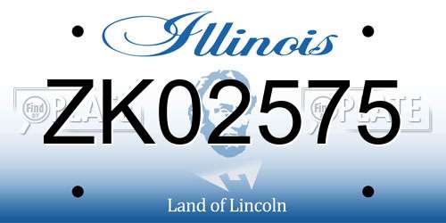 ZK02575 Illinois License Plate