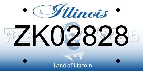 ZK02828 Illinois License Plate