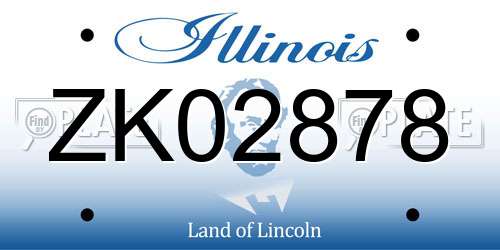 ZK02878 Illinois License Plate