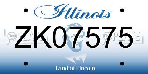 ZK07575 Illinois License Plate
