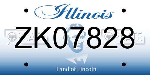 ZK07828 Illinois License Plate