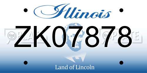 ZK07878 Illinois License Plate