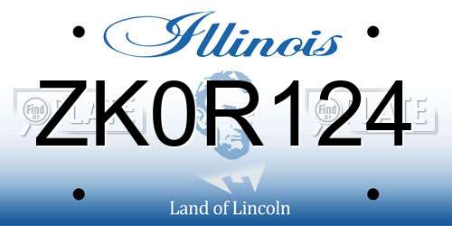 ZK0R124 Illinois License Plate