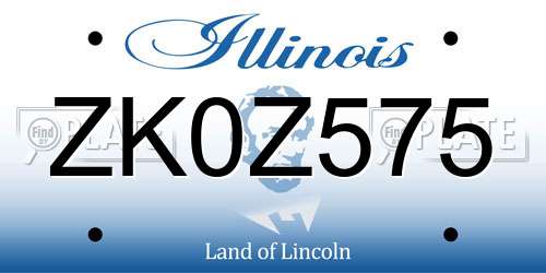 ZK0Z575 Illinois License Plate