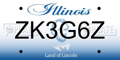 ZK3G6Z Illinois License Plate